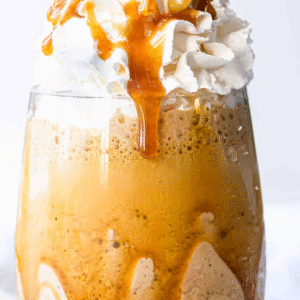 Caramel Frappe With Whipping Cream